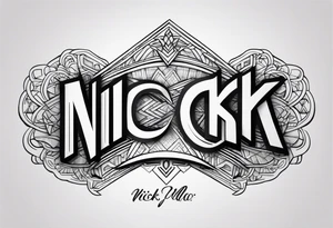 A lower back tatoo with the name nick below tattoo idea