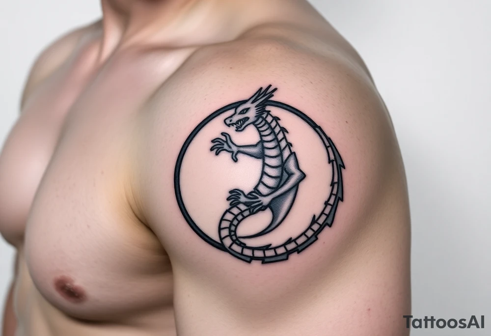 a dragon forming a circle with its body tattoo idea
