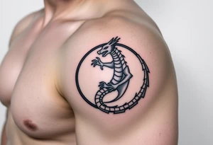 a dragon forming a circle with its body tattoo idea