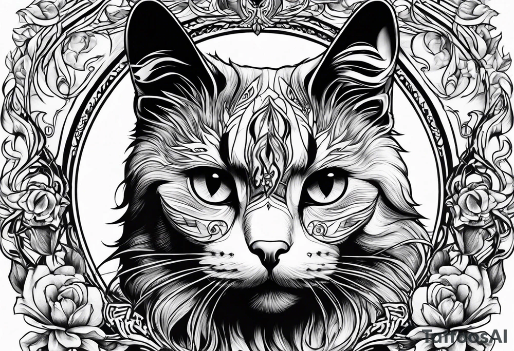 Ghost cat tattoo idea