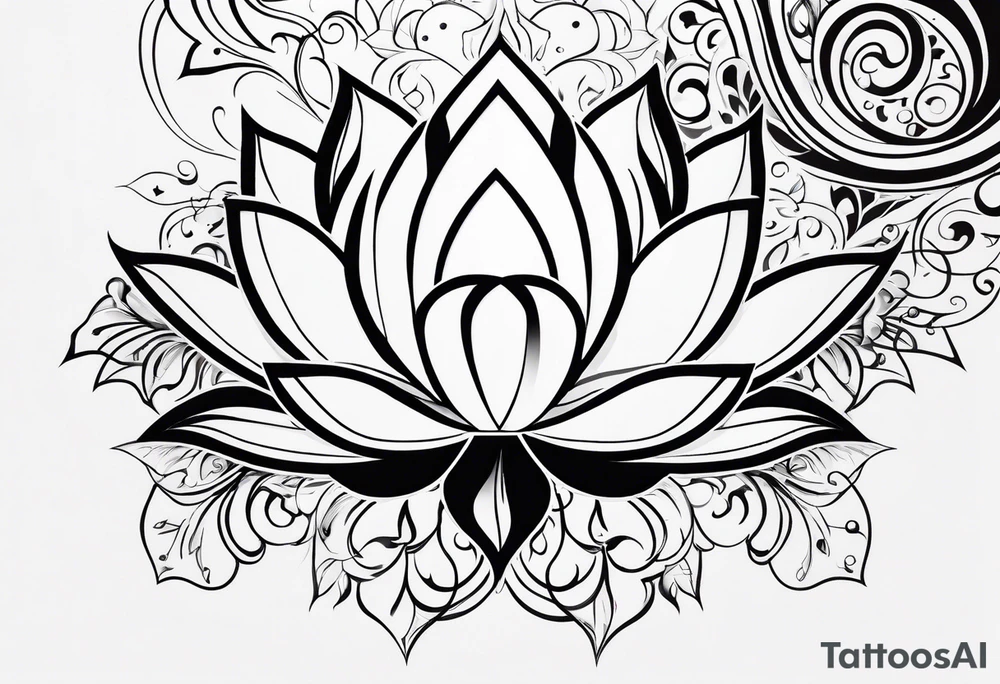Lotus music notes tattoo idea