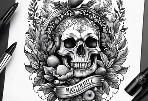 Farming themed tattoo includes an acorn tattoo idea