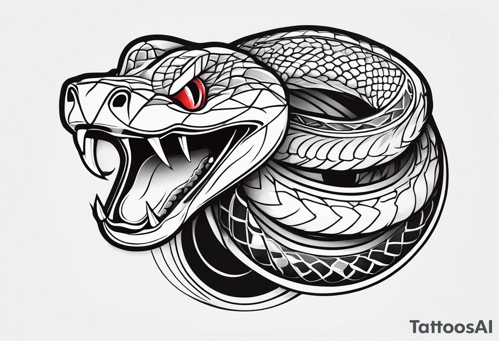 a small snake with a protruding tongue tattoo idea