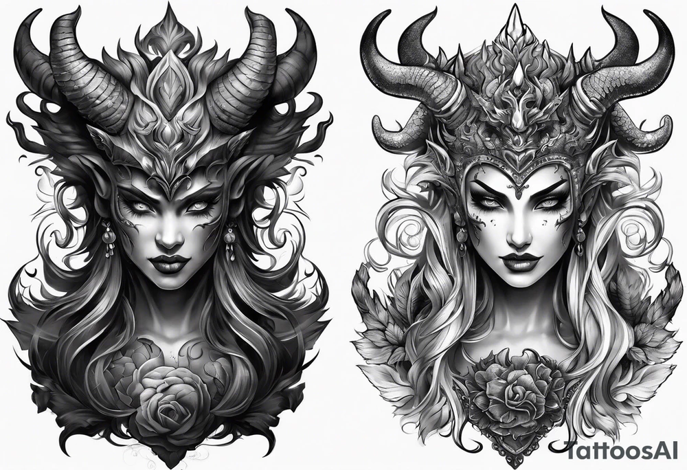 Demon sleeve tattoo idea