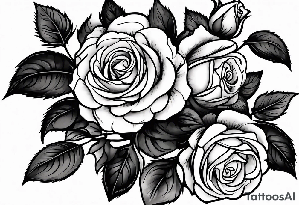 bouque of roses tattoo idea