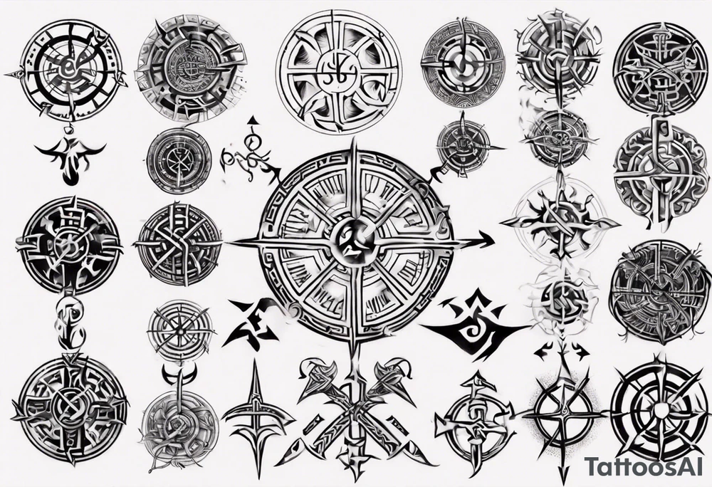 Viking Vegvísir sleeve tattoo idea