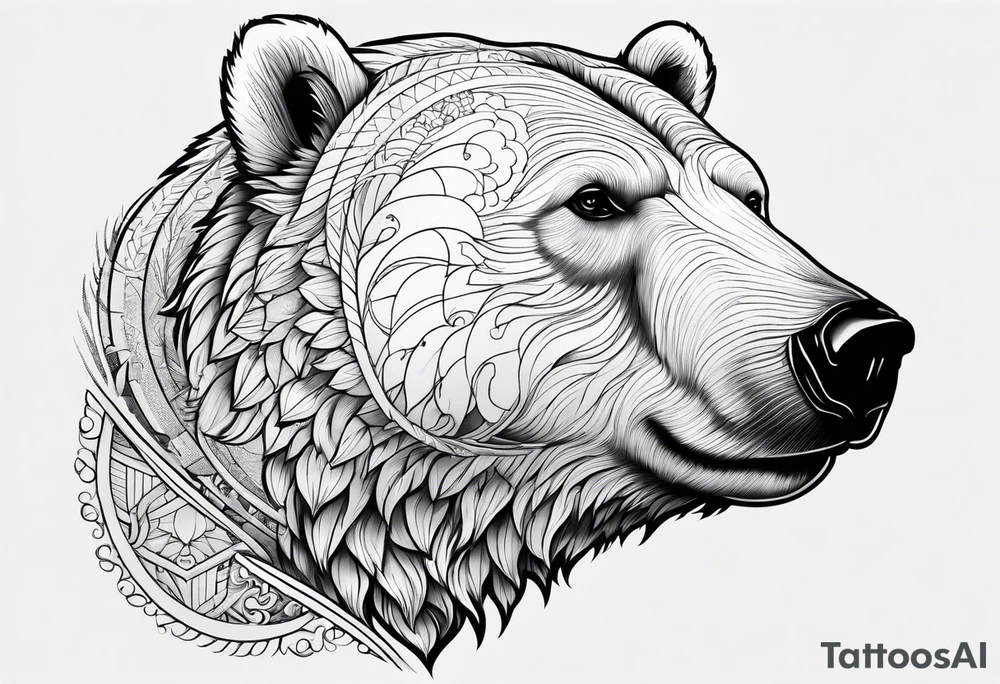 polar bear working in a bank tattoo idea