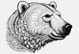 polar bear working in a bank tattoo idea