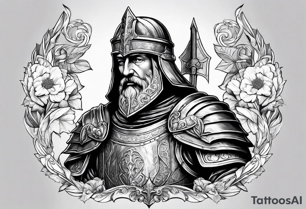 charlemagne in armor tattoo idea
