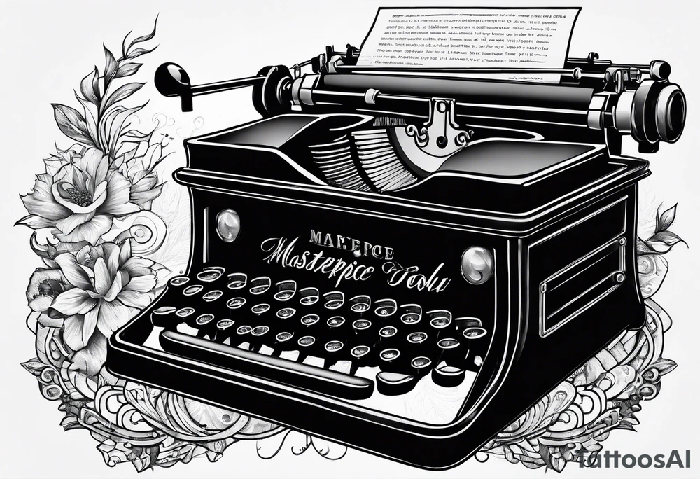 magic typewriter tattoo idea