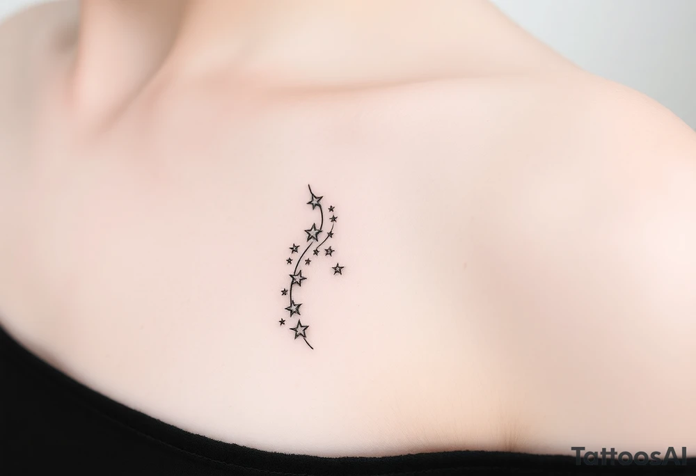 Cascade of stars swirl tattoo idea