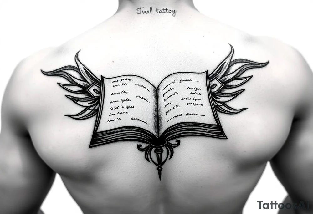 tribal open book tattoo idea