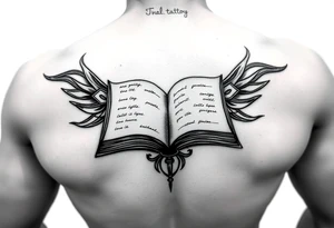 tribal open book tattoo idea