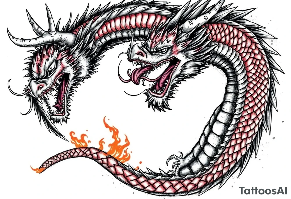 roaring dragons tattoo idea