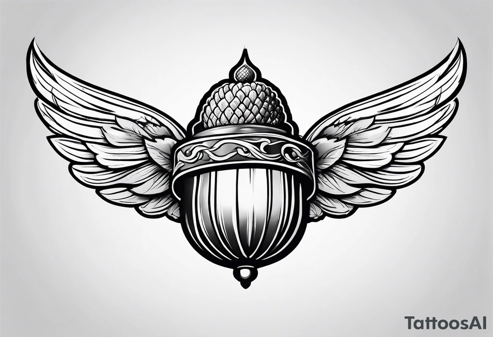 Flying acorn tattoo idea