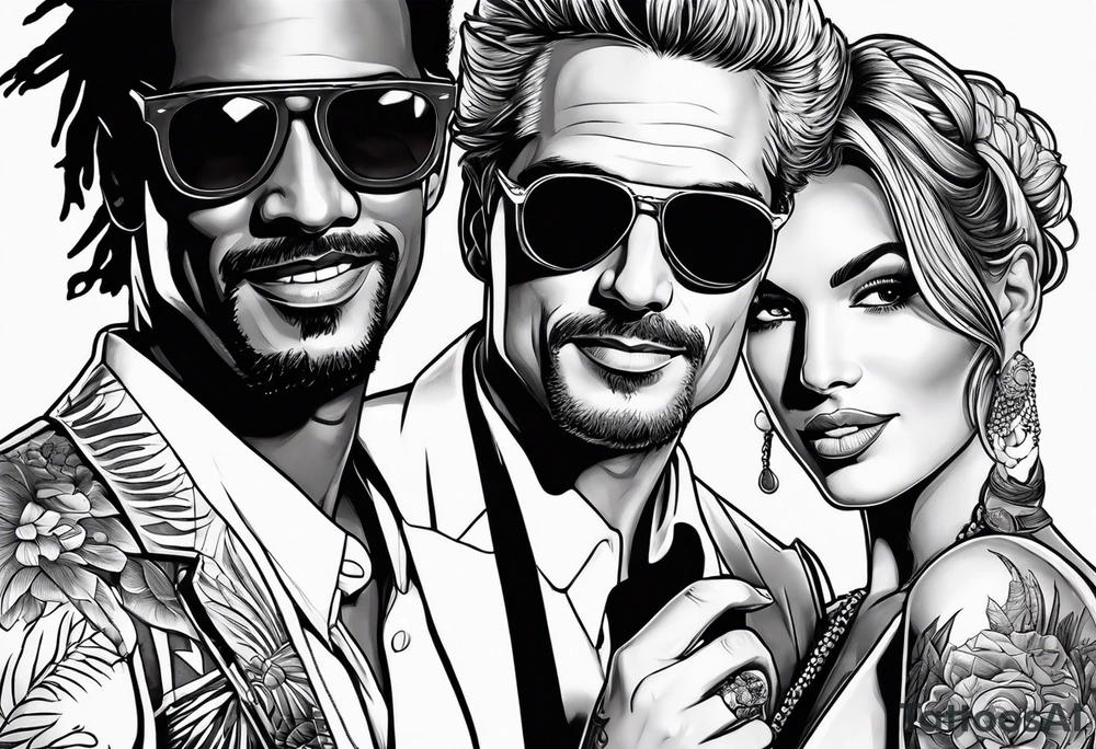 1980's miami vice style beach dance 
party, tattoo idea