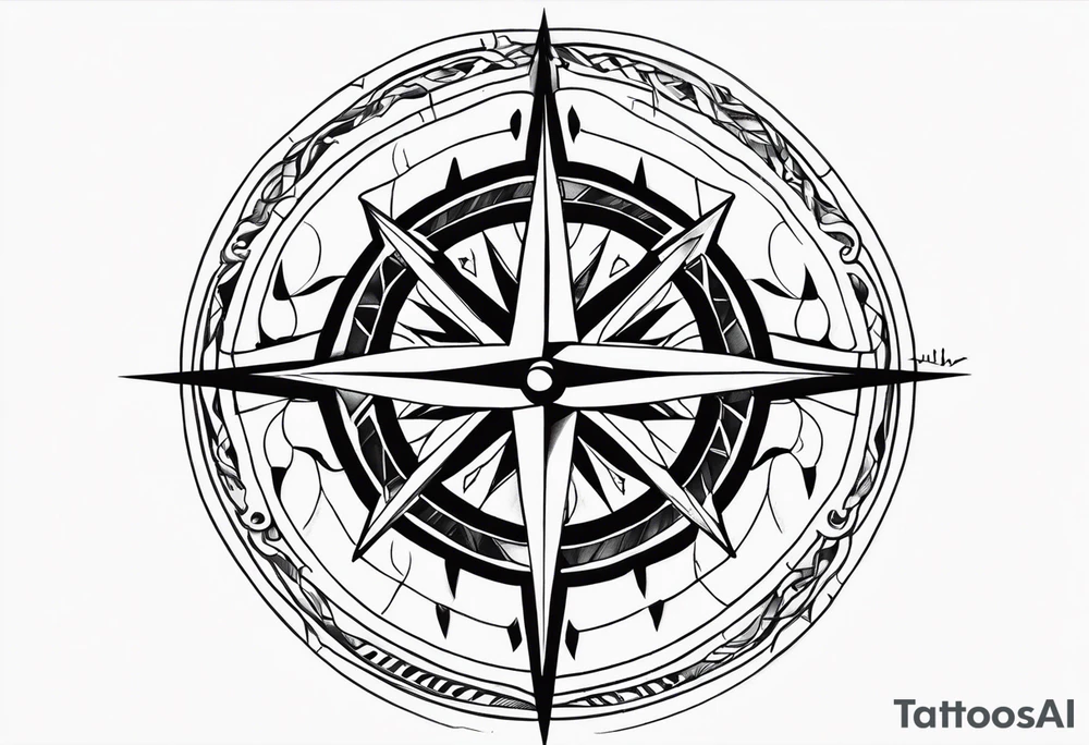 Compass arrow tattoo idea