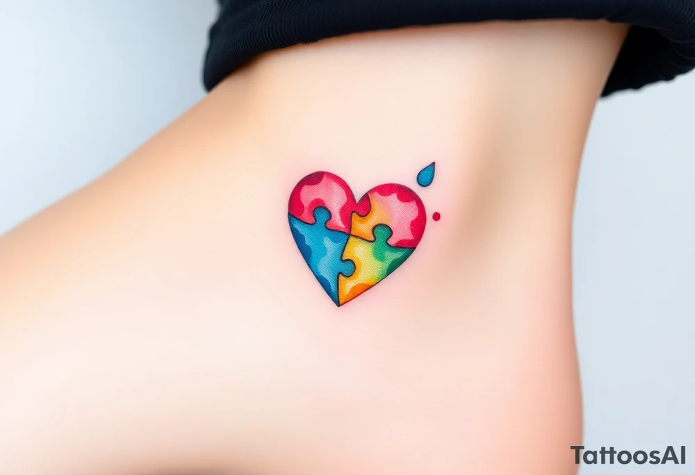 autism heart puzzle shape symbol tattoo idea
