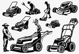 stickman with lawnmower tattoo idea