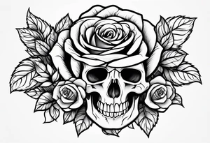 A rose tattoo with skeleton bone fingers tattoo idea