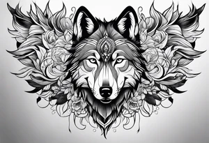 Wolf out of woman tattoo idea