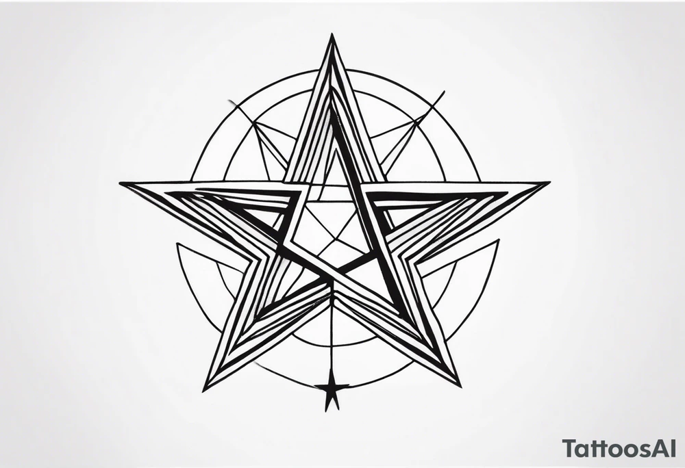 Guiding star tattoo on the wrist. One Side longer than the Other 3. Made Out of triangles tattoo idea
