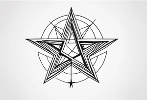 Guiding star tattoo on the wrist. One Side longer than the Other 3. Made Out of triangles tattoo idea