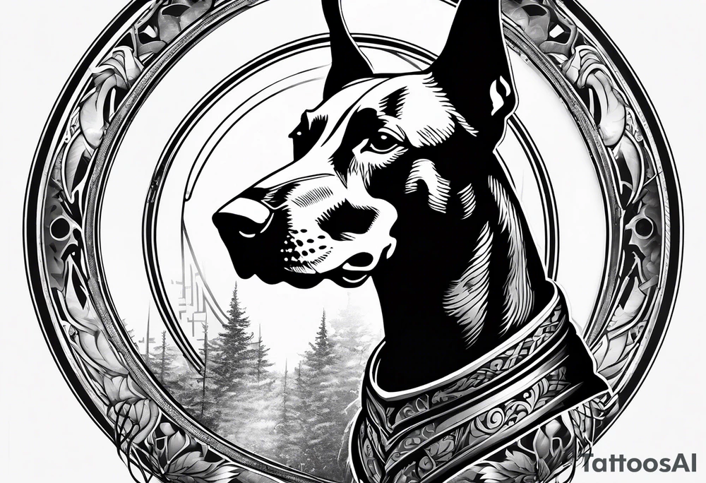 doberman with tattoos tattoo idea