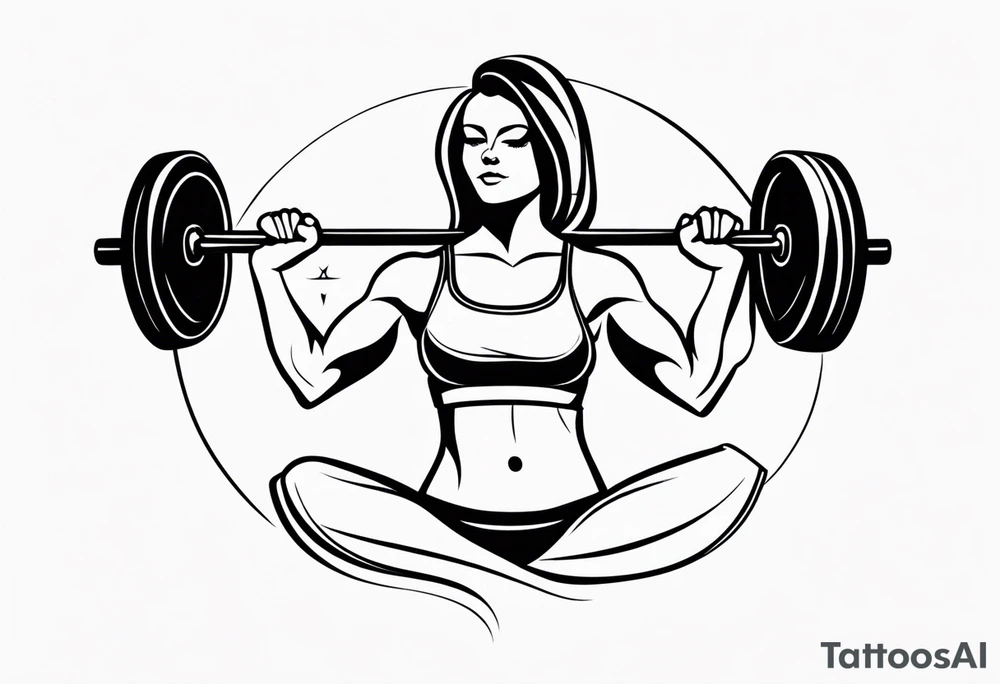 FEMALE WEIGHT LIFTER tattoo idea