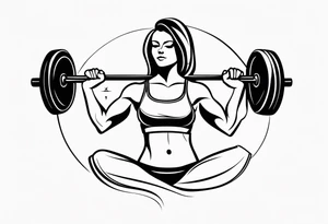 FEMALE WEIGHT LIFTER tattoo idea