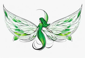 Green fairy wings tattoo idea