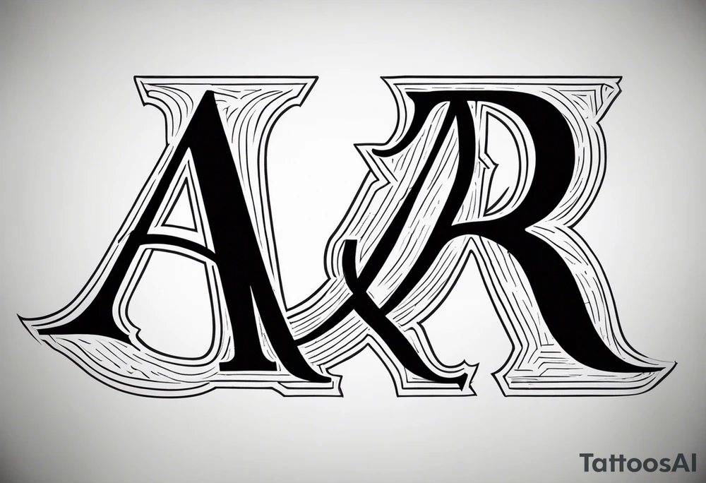 the letters A and R together tattoo idea