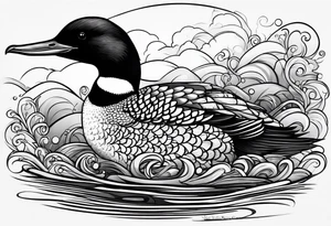 A loon diving tattoo idea