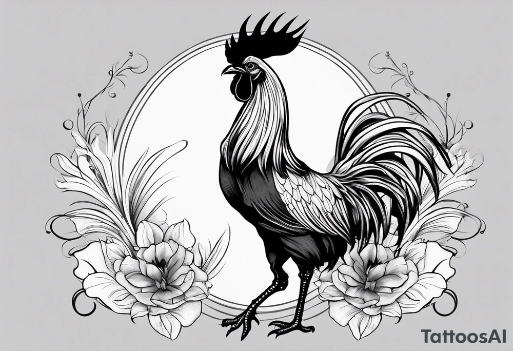 rooster with an ibis tattoo idea
