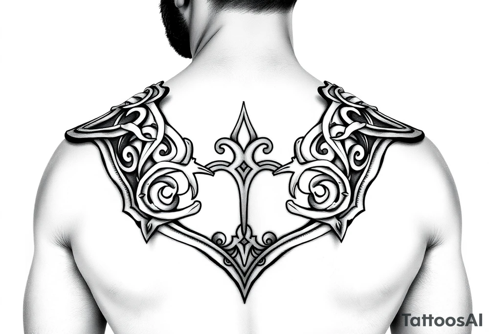 Shoulder plate armour Celtic tattoo idea