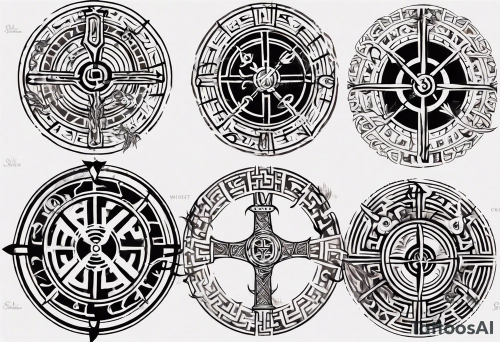 Viking Vegvísir sleeve tattoo idea