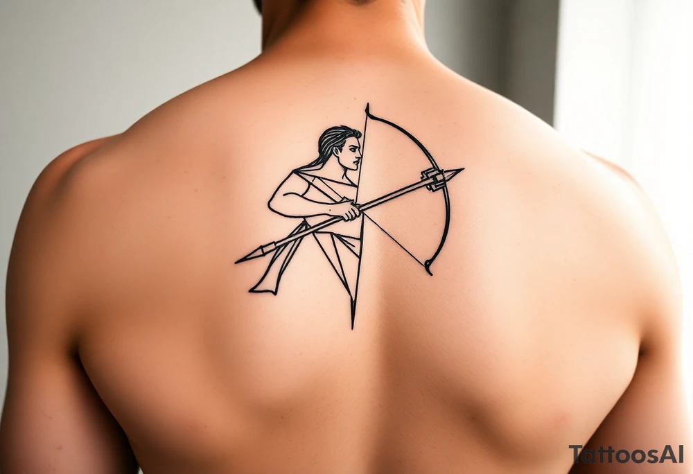 male, Sagittarius, minimalistic in the arm tattoo idea