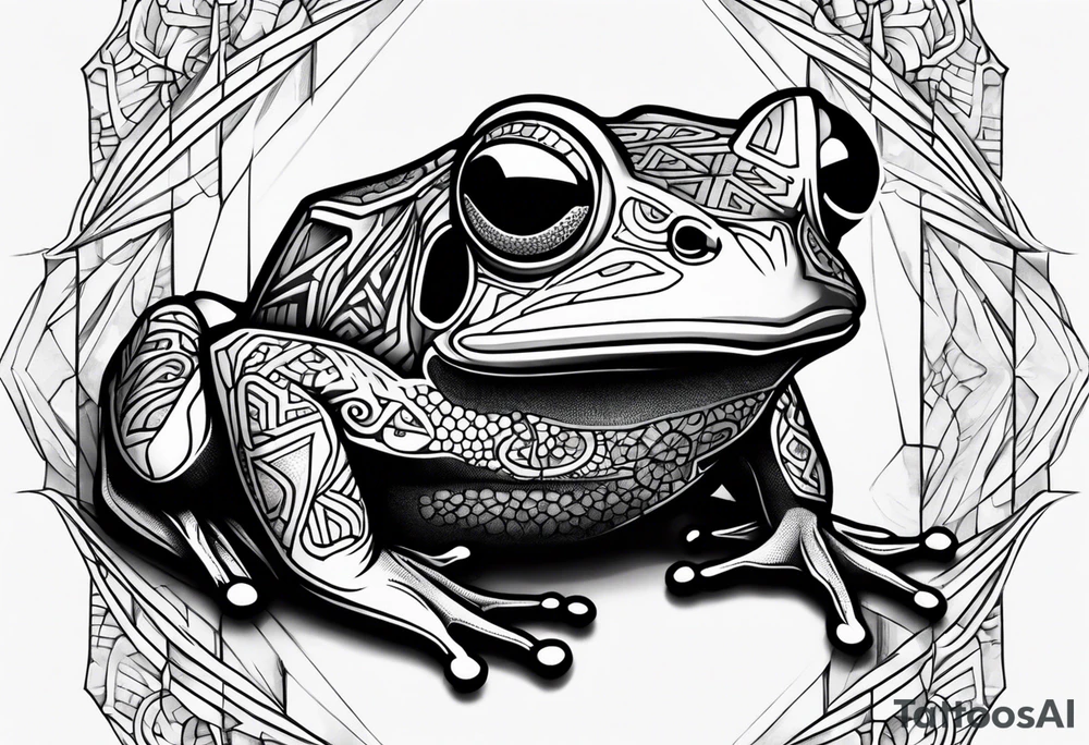 a psychedelic frog tattoo idea