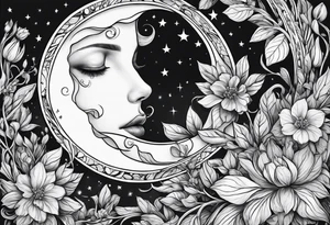 diphylleia grayi and moon tattoo idea