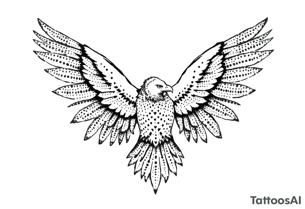 Eagle draw, wings not open tattoo idea