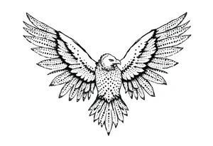 Eagle draw, wings not open tattoo idea
