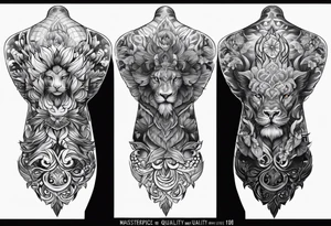 full back tattoo sketch tattoo idea