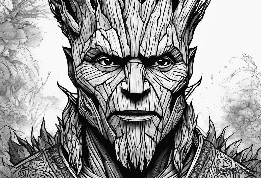 Groot ancient warrior young tattoo idea