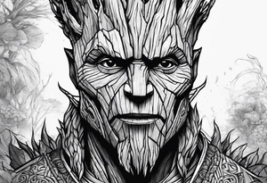 Groot ancient warrior young tattoo idea