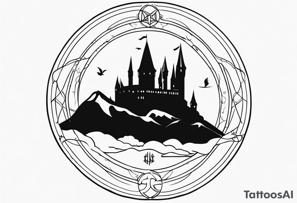 Lord of the rings and Harry Potter movie mashup. Small and very simple. tattoo idea
