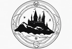 Lord of the rings and Harry Potter movie mashup. Small and very simple. tattoo idea