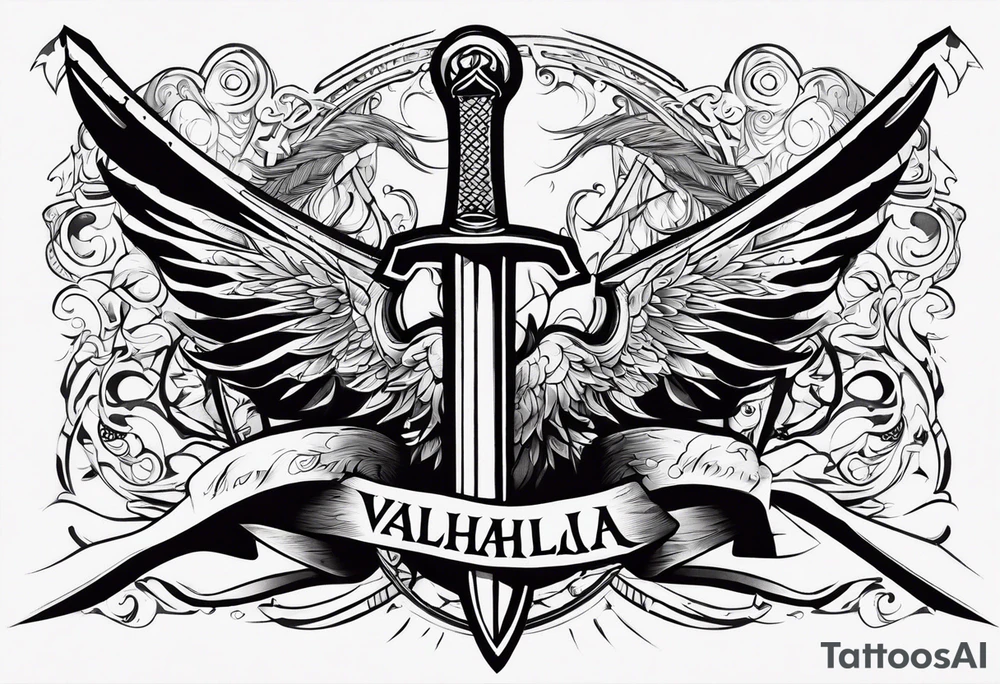 Valhalla 
 sword tattoo idea