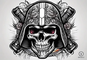 Light saber skull tattoo idea