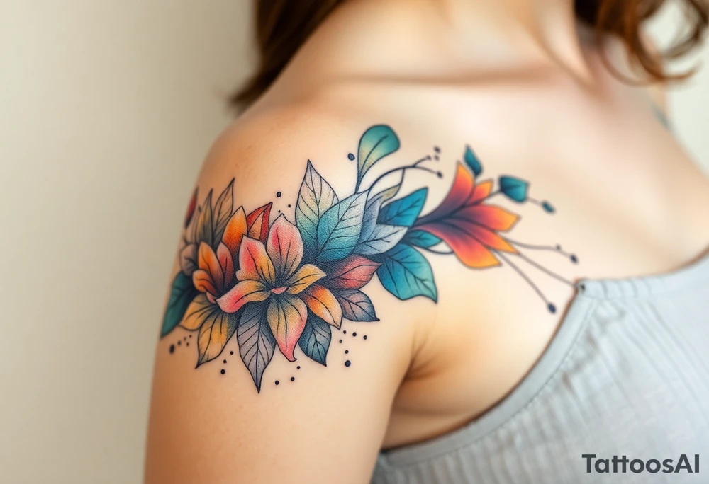 Desenhe uma tatuagem que simbolize força, liberdade e conexão com a multiplicidade da vida, incorporando elementos abstratos e fluidos, com linhas que sugiram movimento e transformação contínua. Evite clichês e busque um design original e significativo. tattoo idea