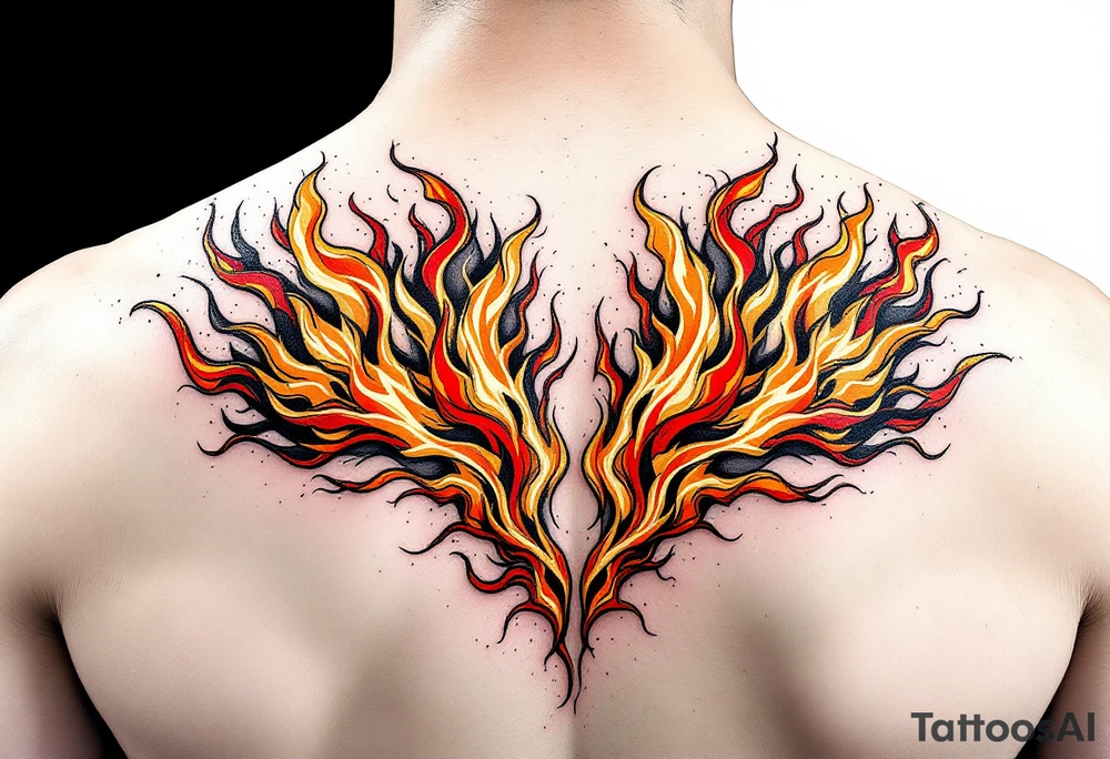 Matching red and orange flame tattoos tattoo idea